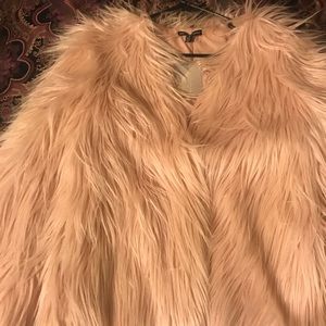 Urban outfitters mauve fur coat